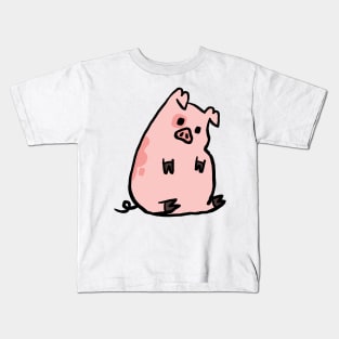 Cute Cartoon Piggy Sad Kids T-Shirt